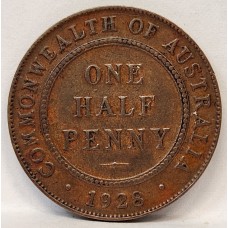 AUSTRALIA 1928 . HALF 1/2 PENNY . 8 PEARLS
